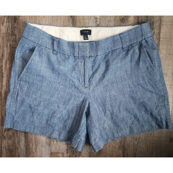 J.Crew Pants - J.Crew Shorts Womens 6 Blue Re-Imagined Indigo Chambray Cotton Mid Rise 4 Inseam